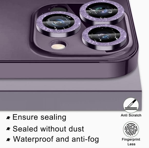 Camera lens tempered glass protector for iPhone 14 Pro iPhone 14 Pro Max Purple - Picture 3 of 9